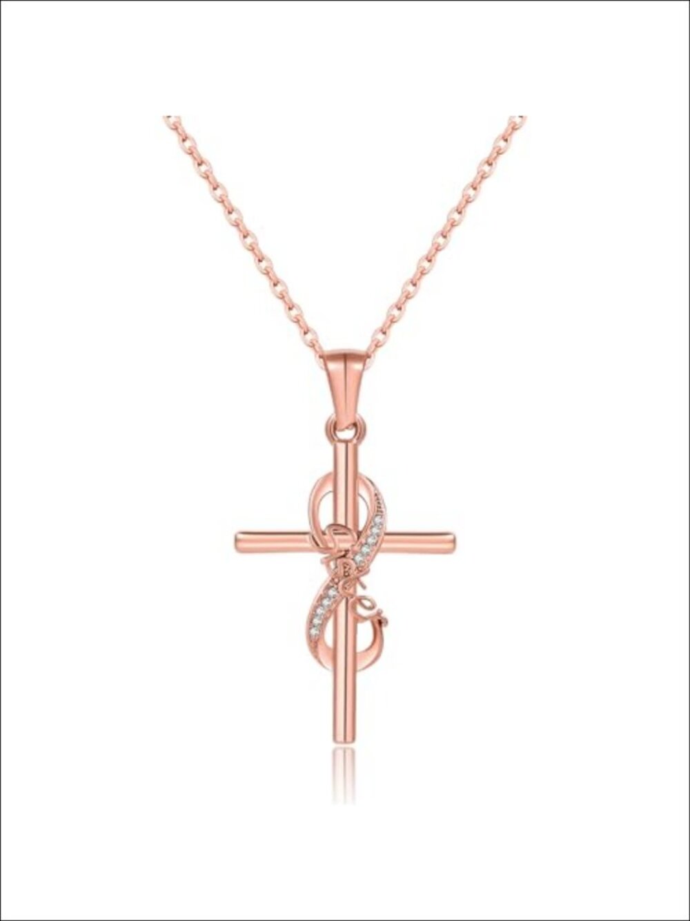 18K Gold Plated Stainless Steel Cross Pendant Necklace Faith Gift